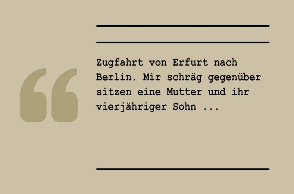 Eine kleine Szene mit einem Kind