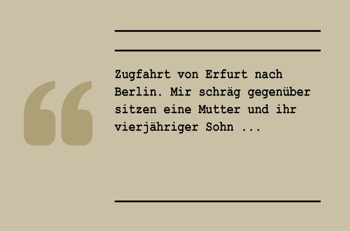 Eine kleine Szene mit einem Kind