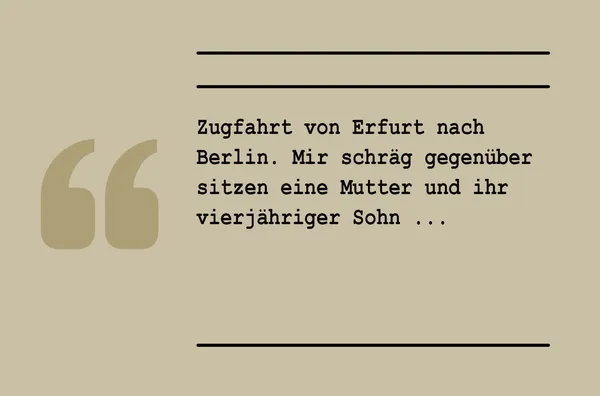 Eine kleine Szene mit einem Kind